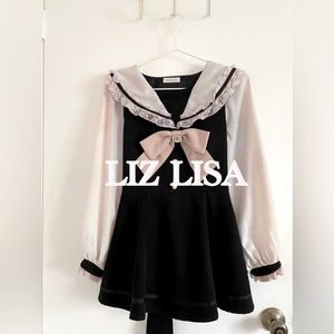 DAMAGED Liz Lisa Sailor Collar Setup jirai kei/ryousangata style 2pc set